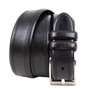 DOCKERS BLACK GENUINE LEATHER 1 3/8"Wd STITCH CASUAL DRESS MEN'S BELT Sz 36 (F30